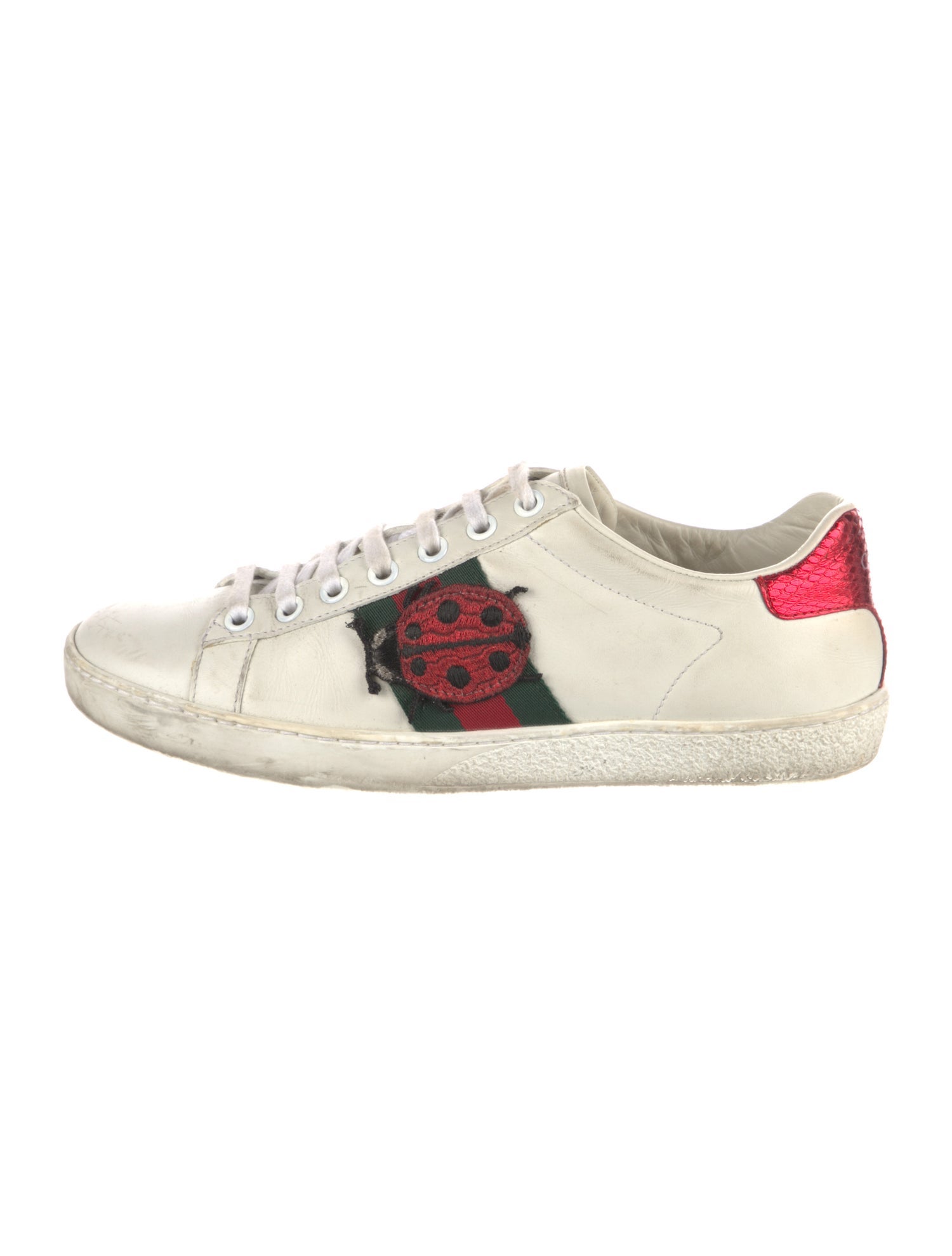 Gucci Web Accent Leather Sneakers