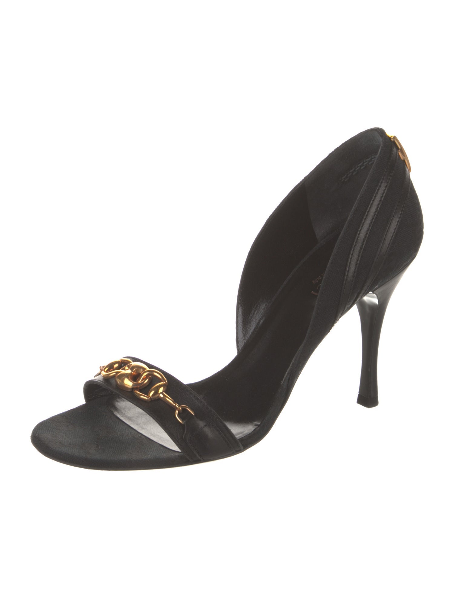 Gucci Horsebit Accent Canvas Slingback Sandals