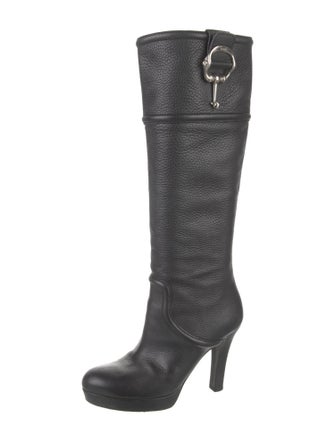 Gucci Hasler Horsebit Accent Leather Boots