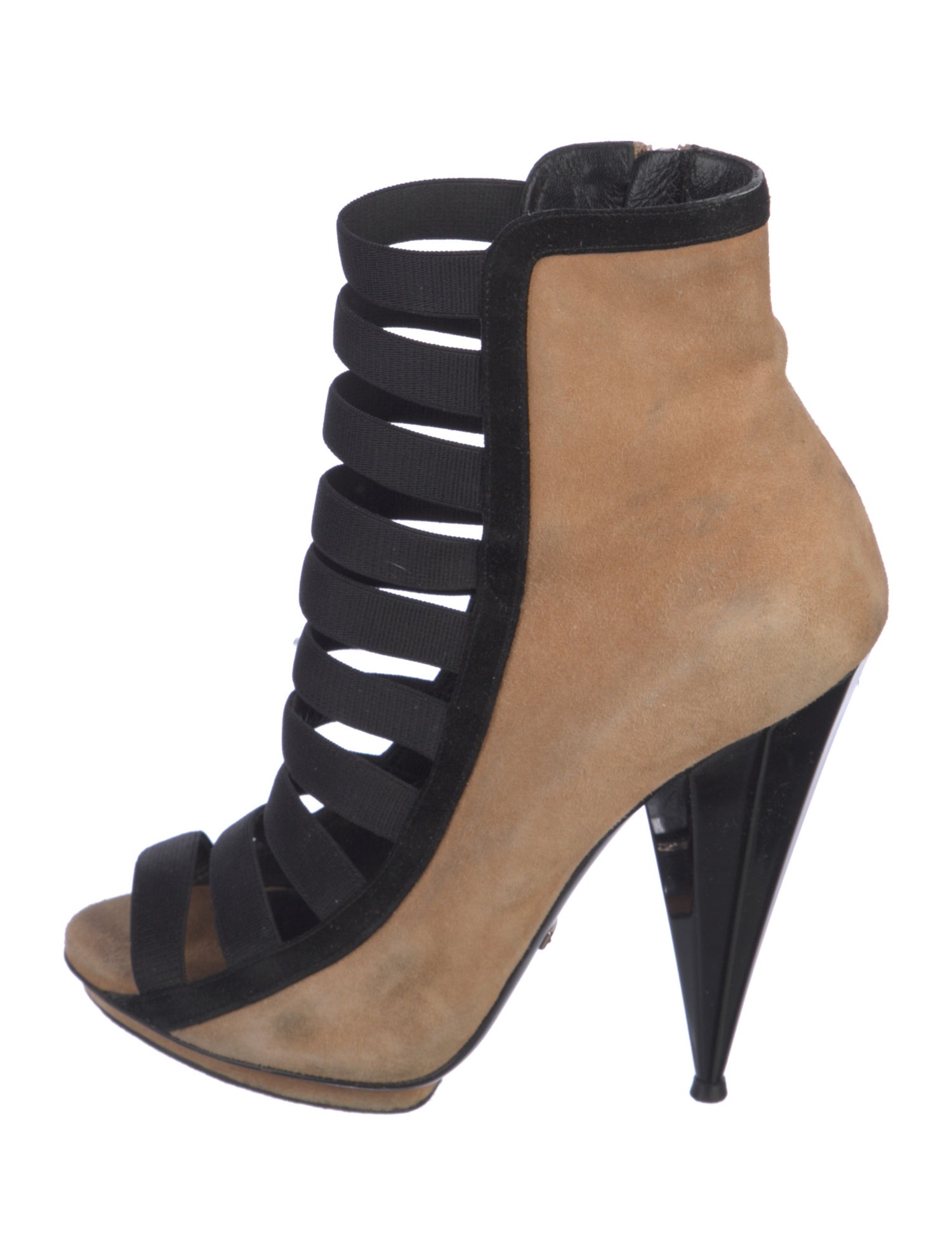 Gucci Suede Colorblock Pattern Boots