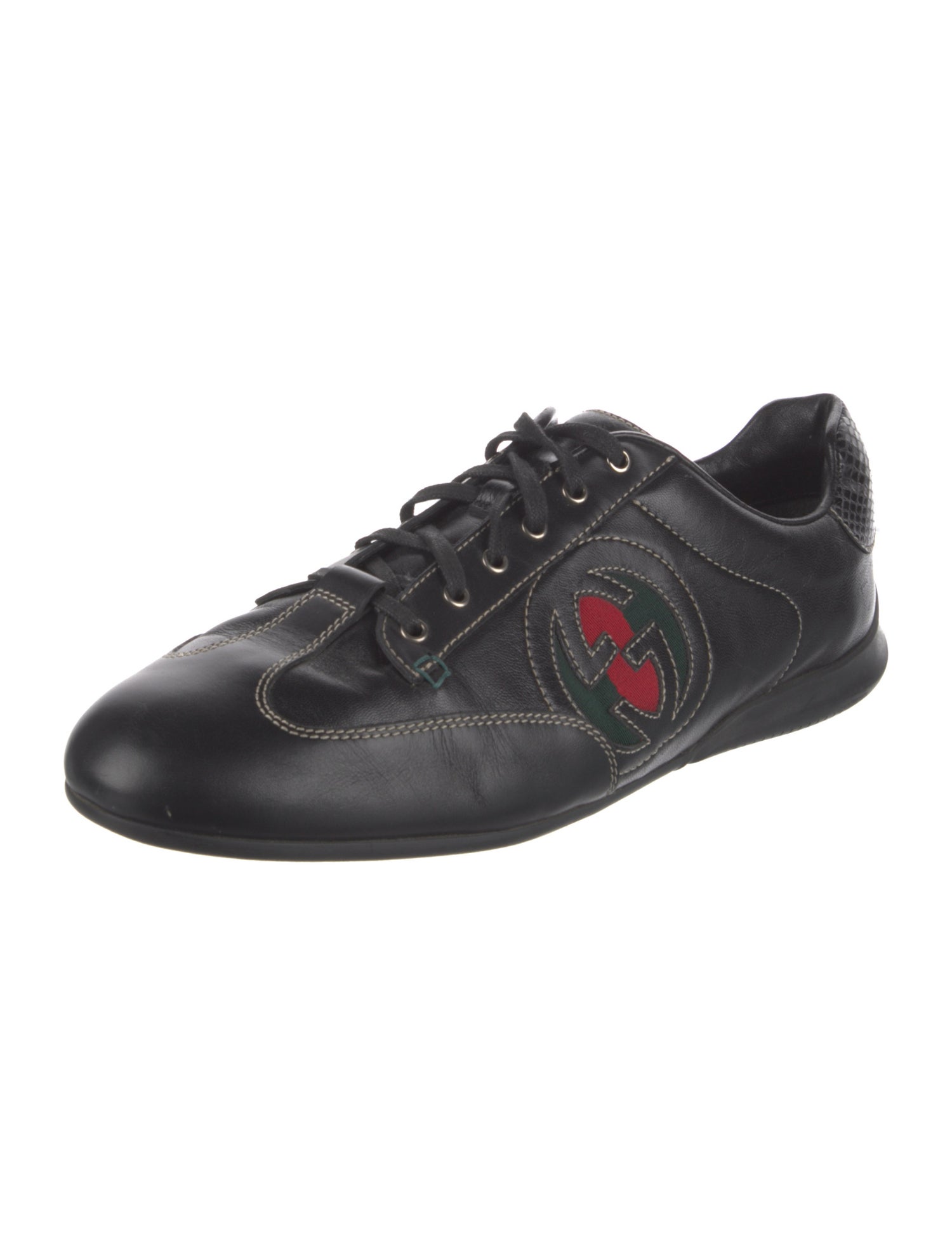 Gucci Web Accent Leather Sneakers