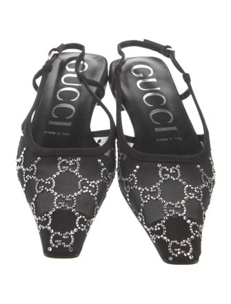 Gucci GG Logo Mesh Slingback Flats