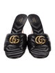 Gucci Double G Logo Leather Slides
