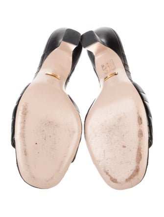 Gucci Double G Logo Leather Slides