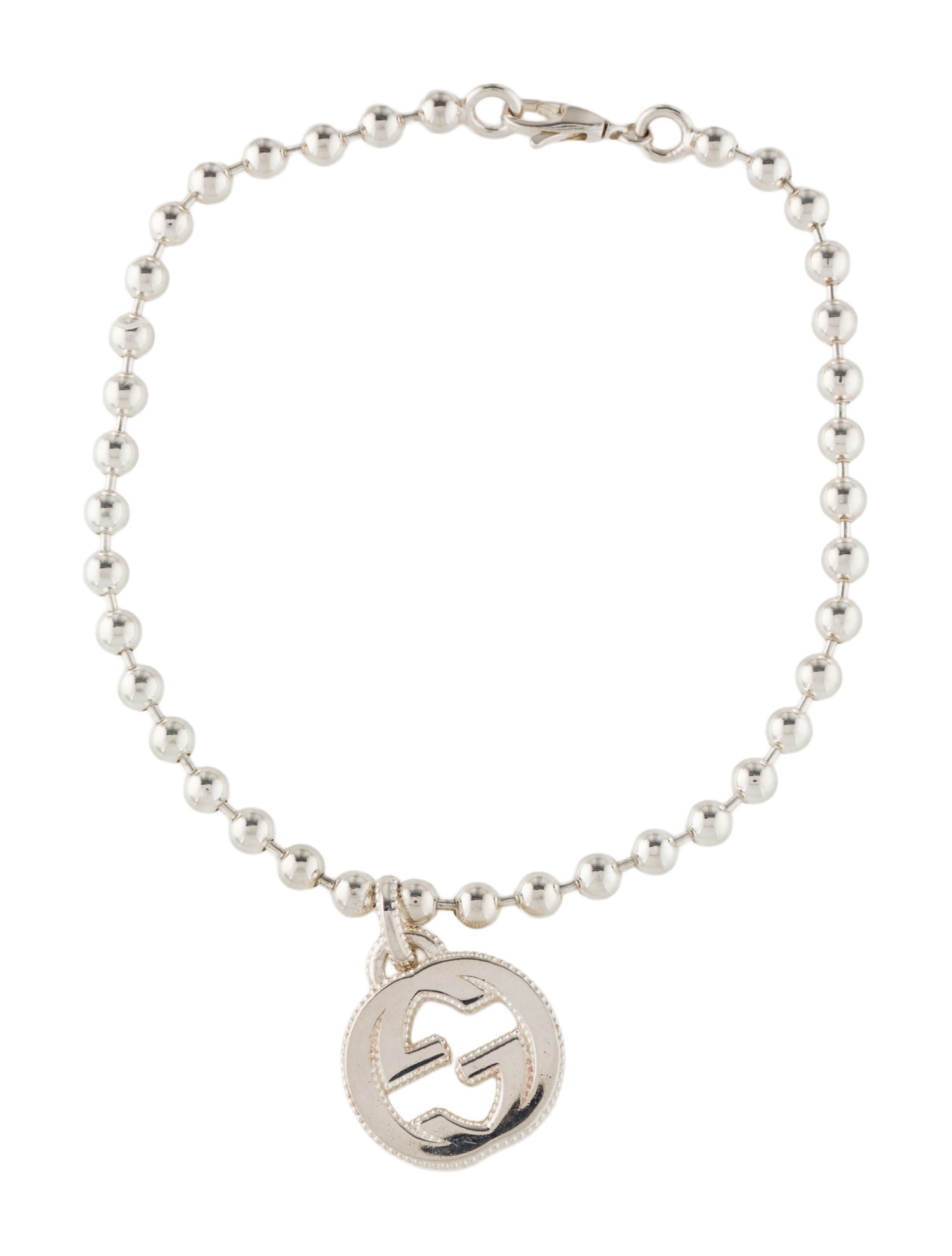 Gucci Interlocking G Textured Charm Bracelet