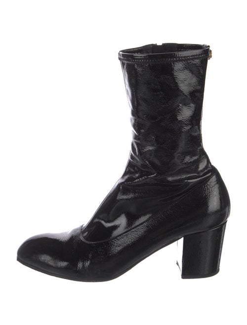 Gucci Feline Head Accent Patent Leather Combat Boots
