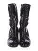 Gucci Feline Head Accent Patent Leather Combat Boots