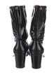 Gucci Feline Head Accent Patent Leather Combat Boots