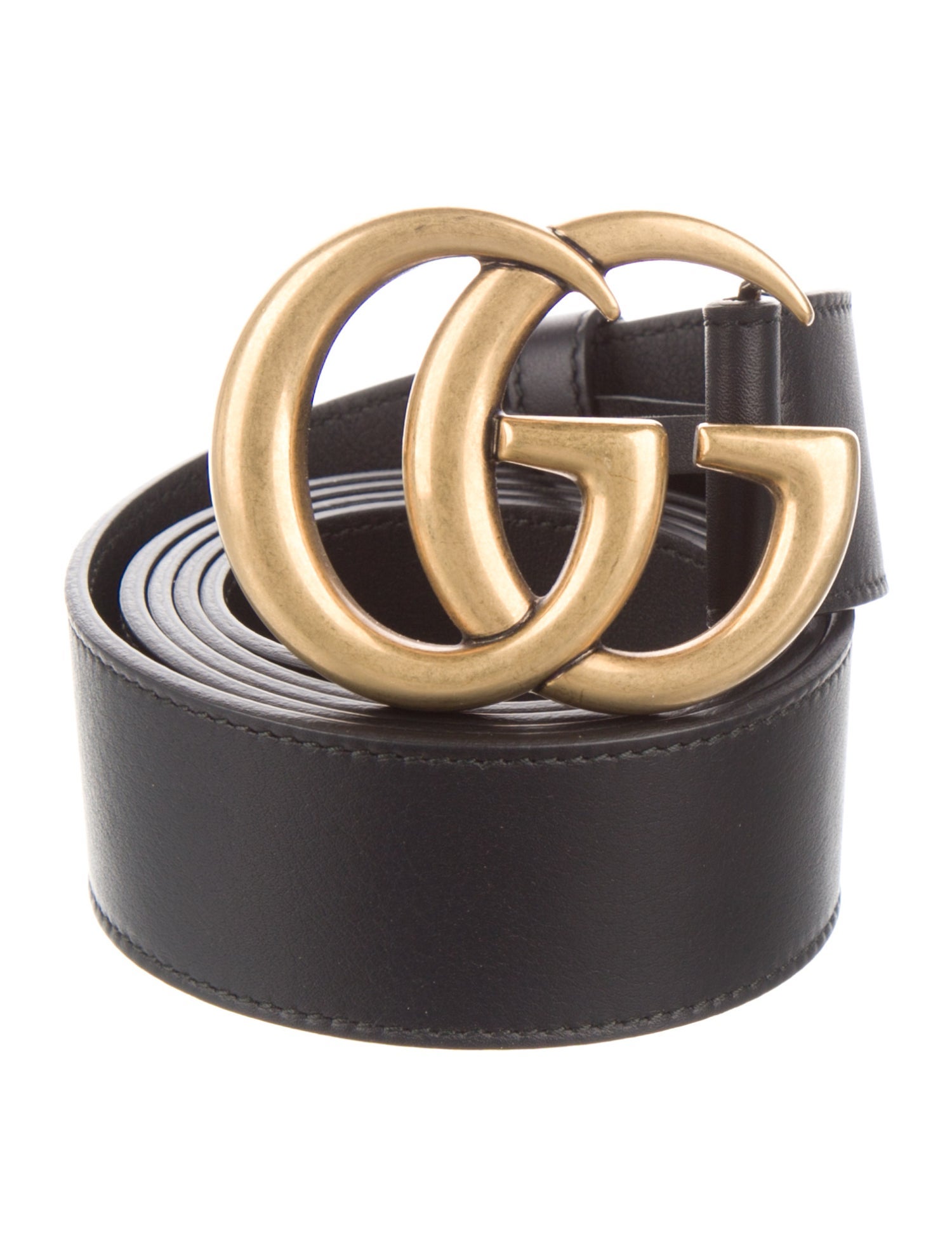 Gucci Double G Logo Leather Belt