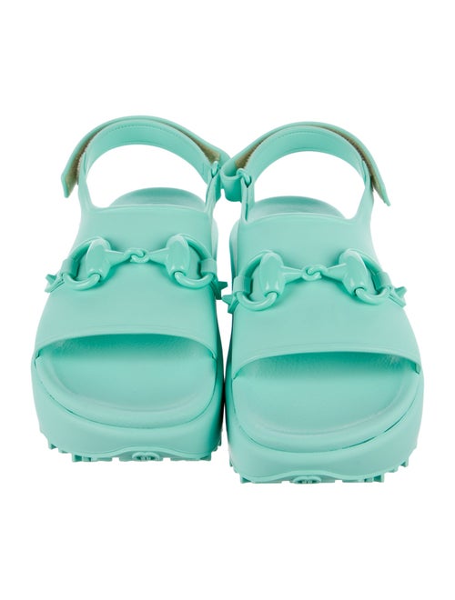 Gucci Horsebit Accent Rubber Slingback Sandals