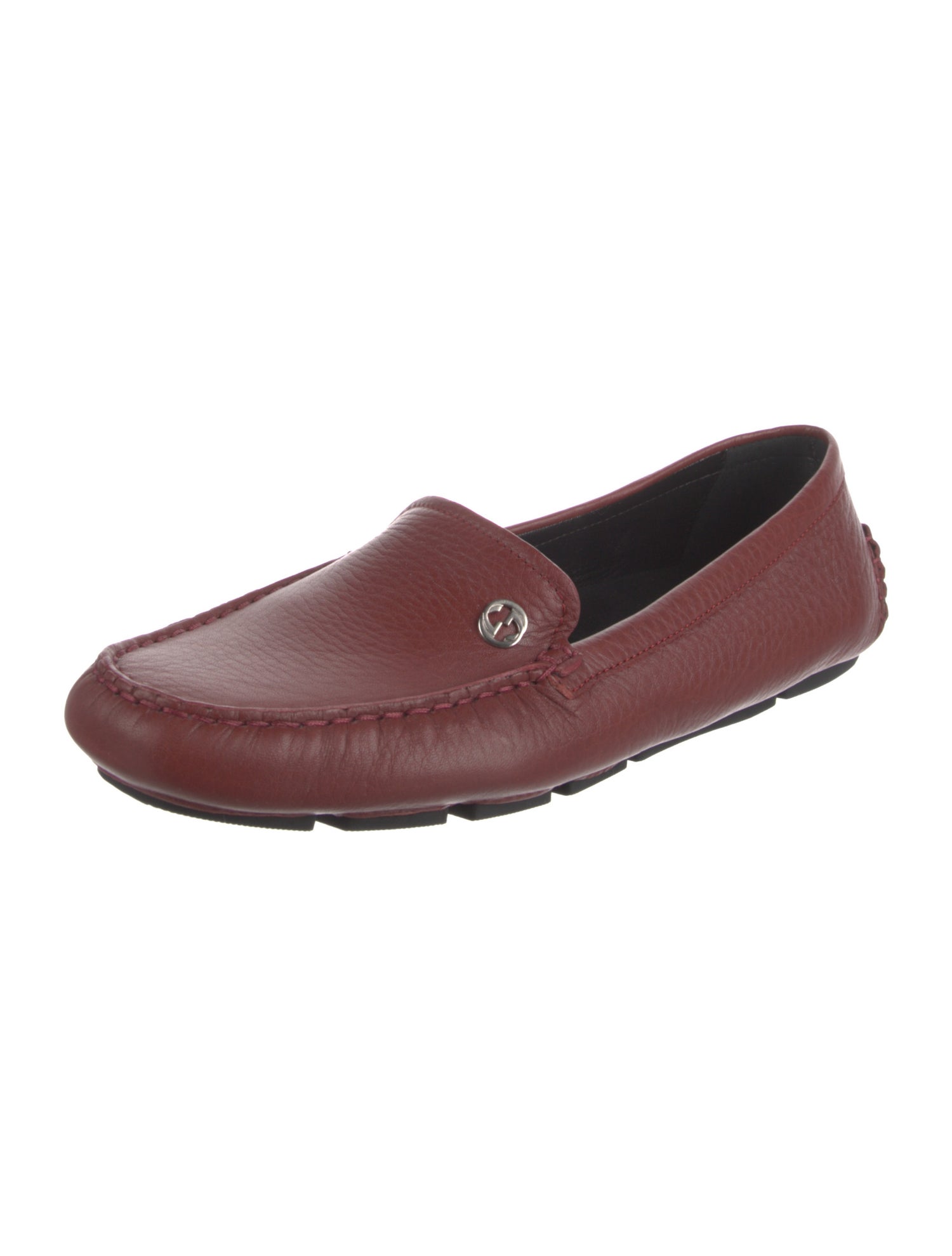 Gucci Interlocking G Logo Leather Loafers