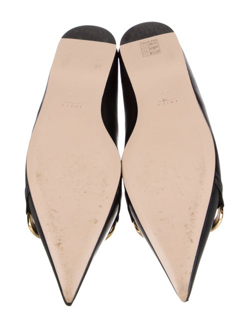 Gucci Chain-Link Accent Leather Ballet Flats