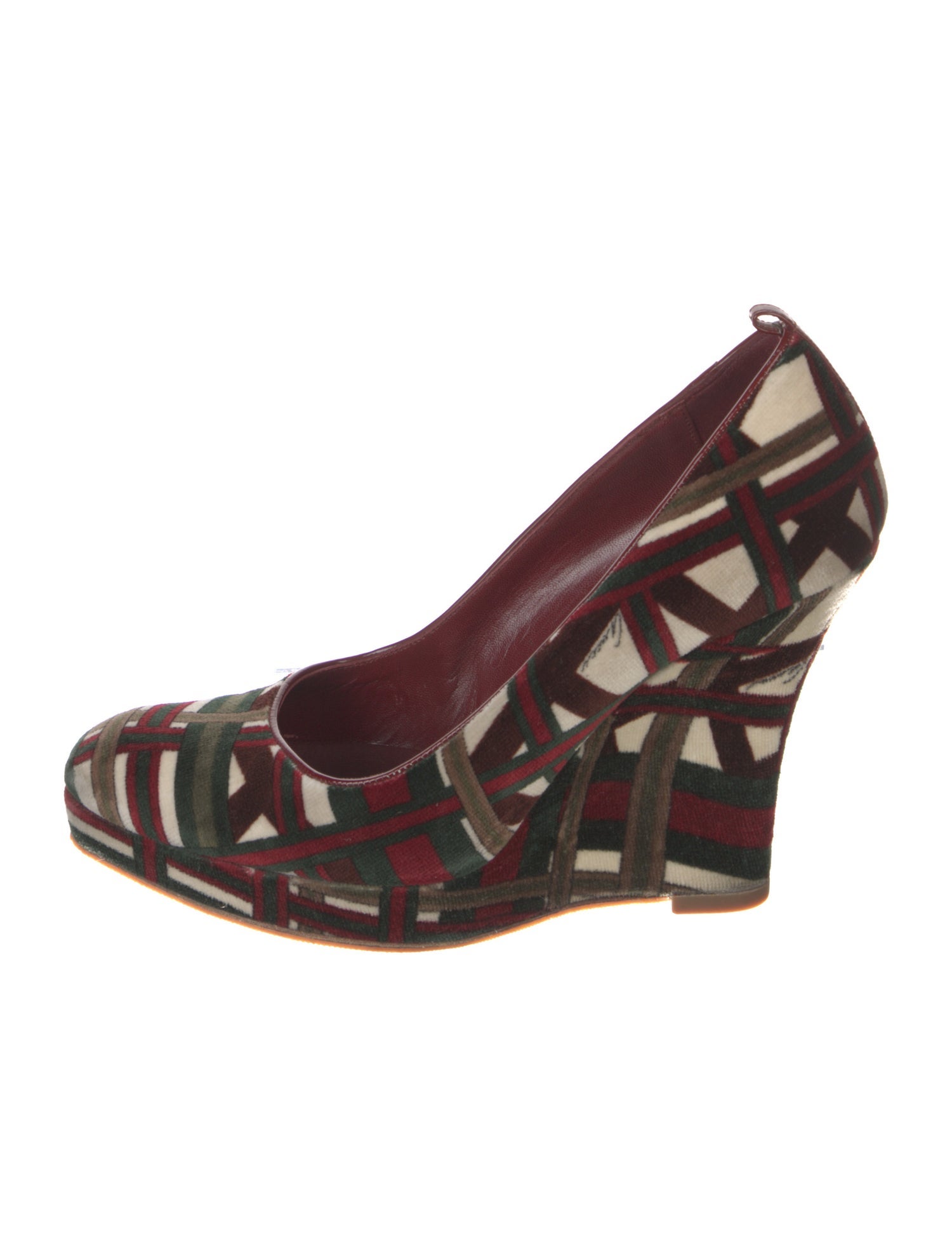 Gucci Velvet Printed Pumps