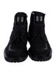 Gucci Canvas Leather Trim Embellishment Combat Boots