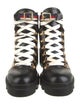 Gucci Sylvie Web Accent Leather Combat Boots