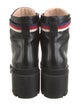 Gucci Sylvie Web Accent Leather Combat Boots