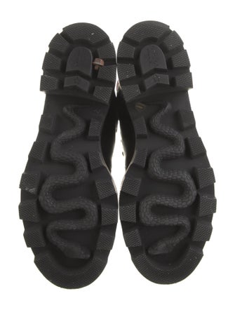 Gucci Sylvie Web Accent Leather Combat Boots