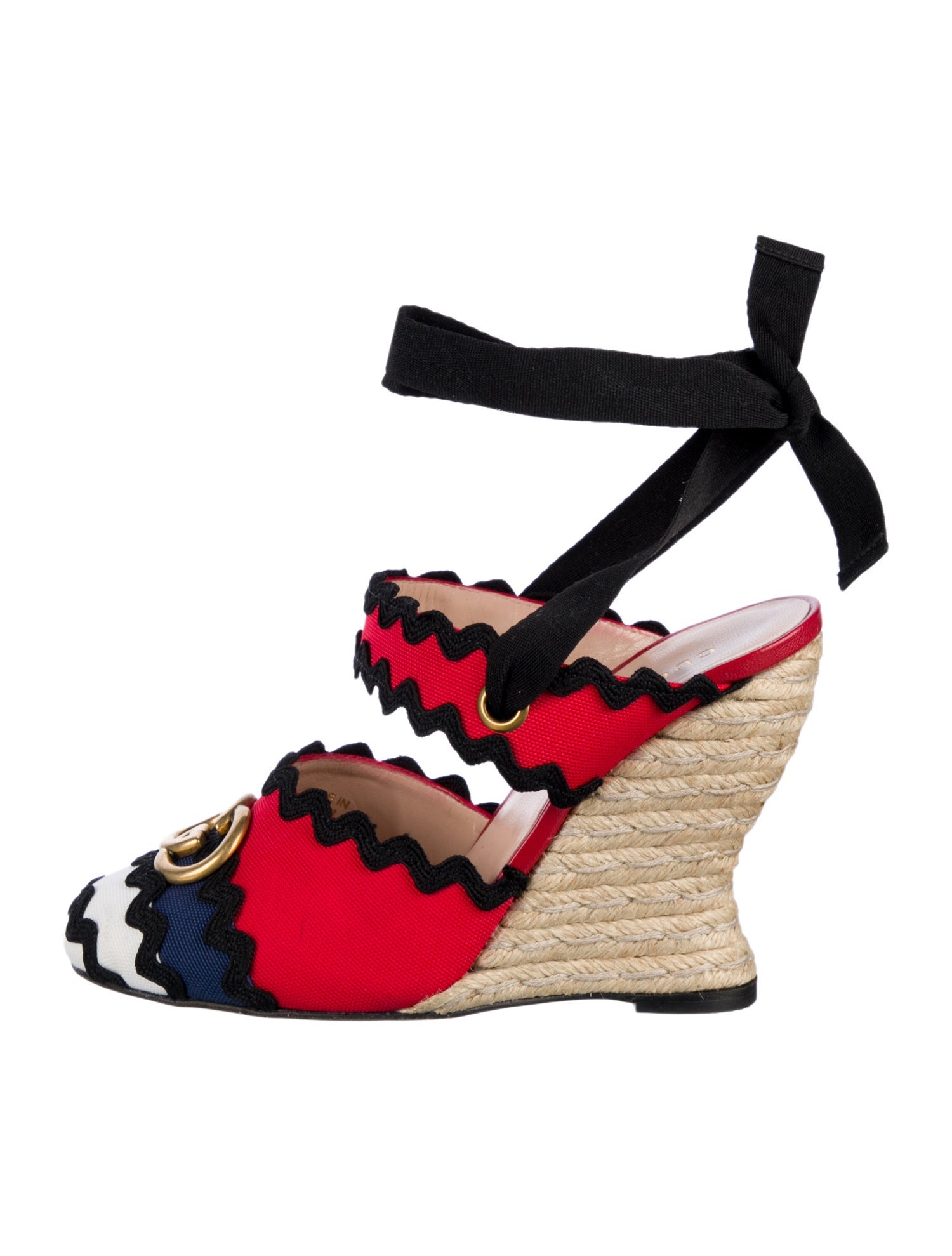 Gucci Canvas Colorblock Pattern Espadrilles