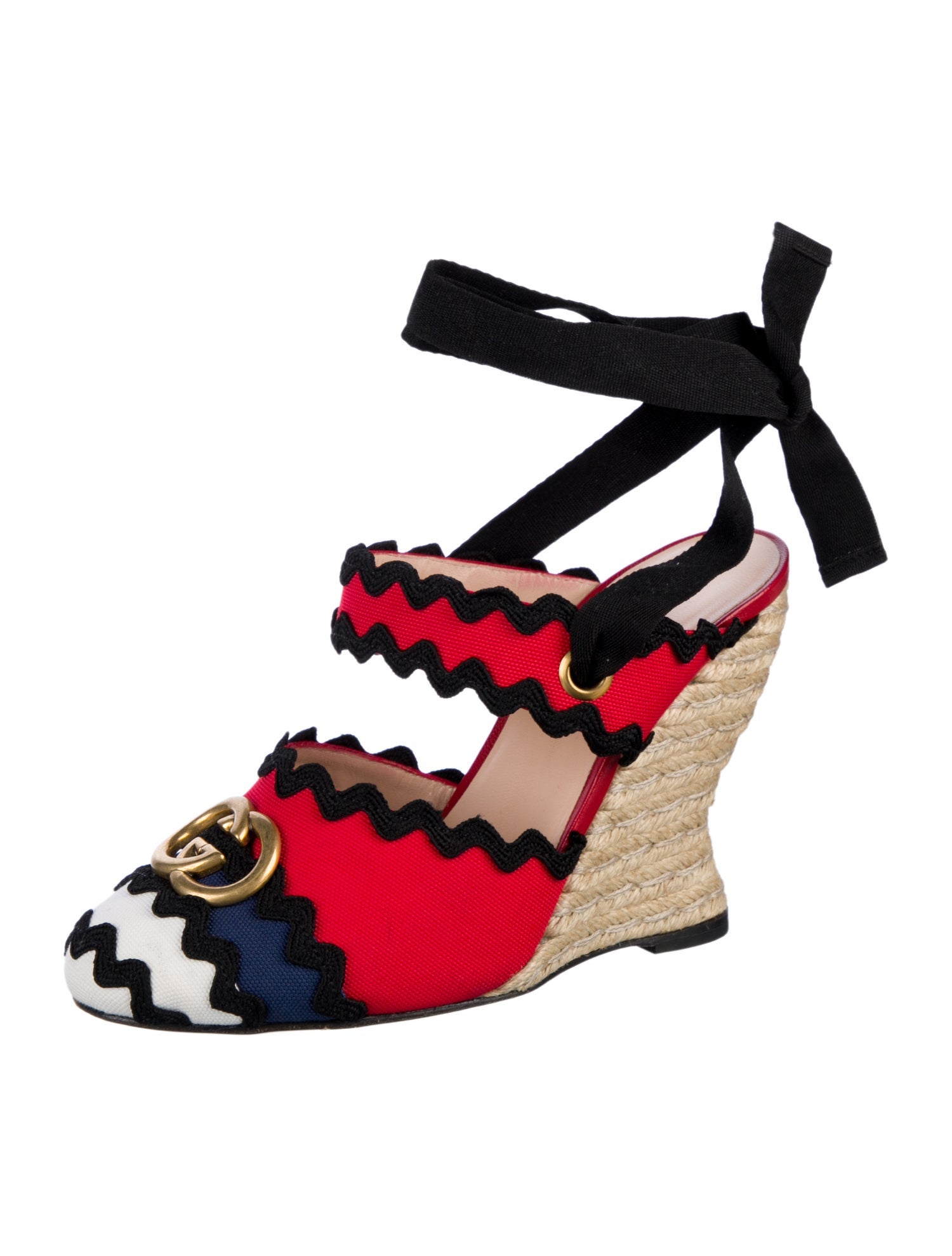 Gucci Canvas Colorblock Pattern Espadrilles