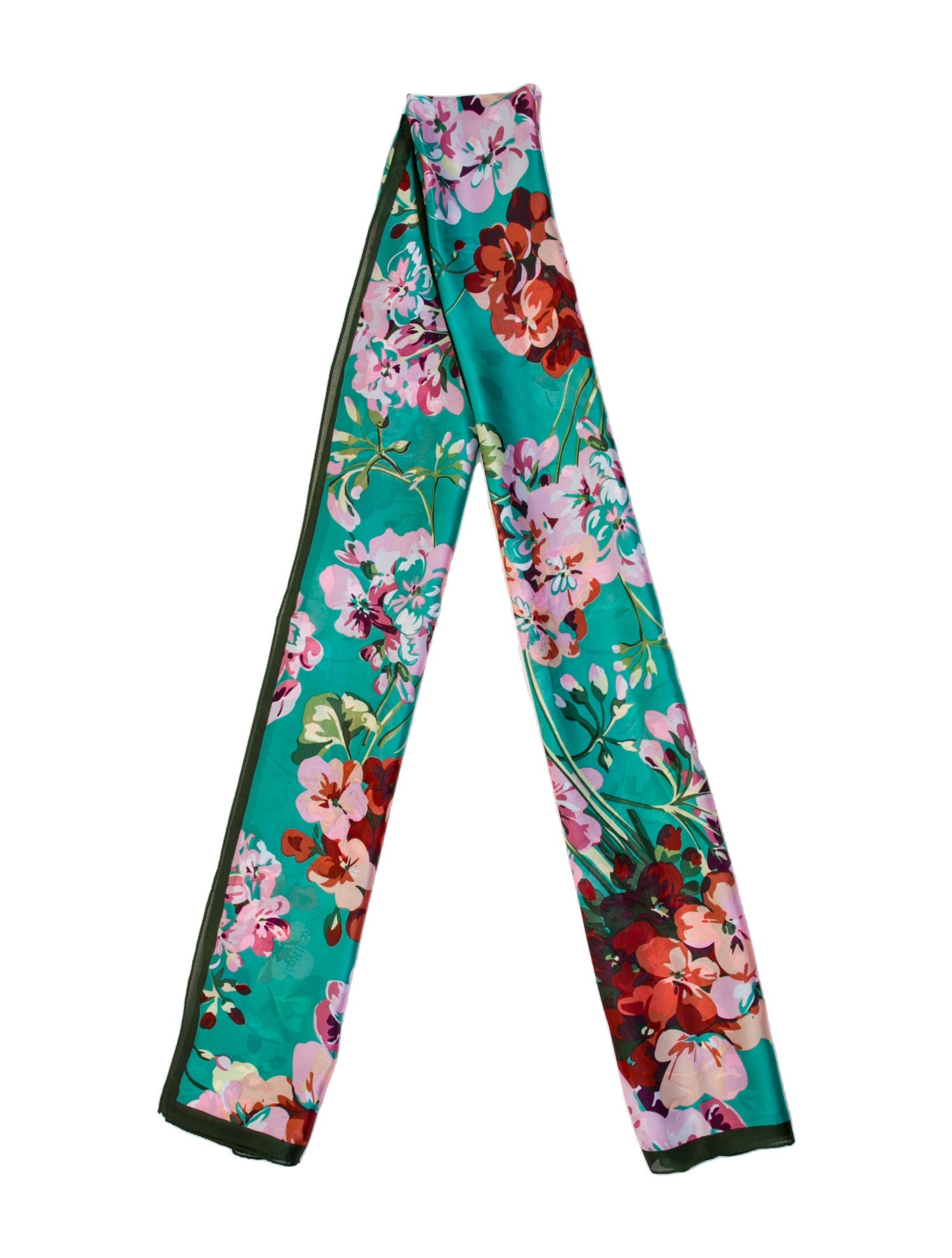Hermès Au Pays des Oiseaux Fleurs Silk Twilly Scarf - Blue