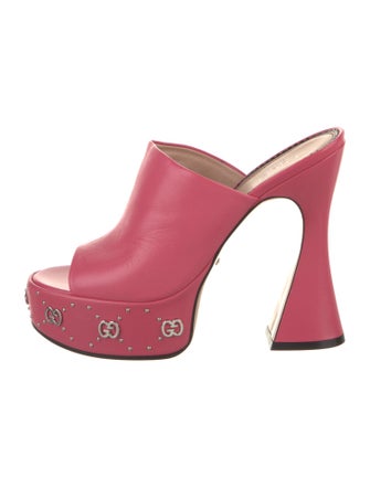 Gucci Leather Studded Accents Slides