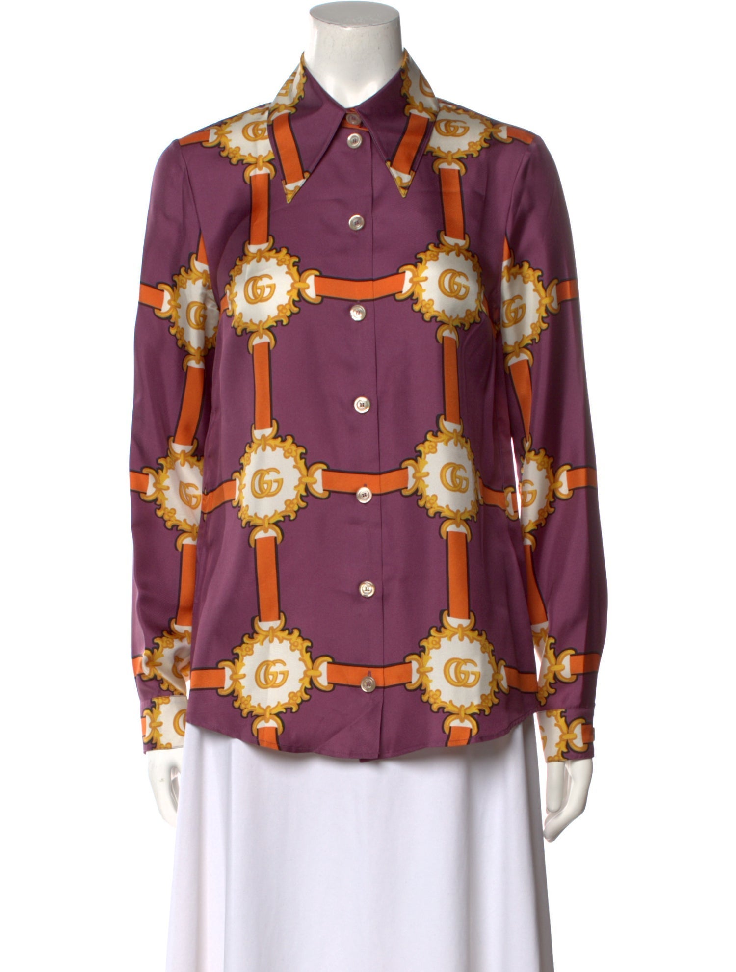 Gucci 2019 Silk Button-Up Top