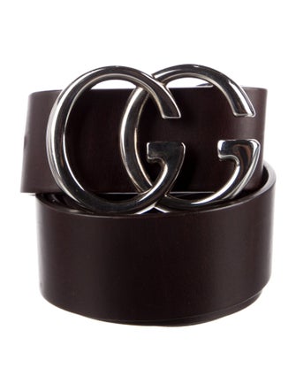 Gucci Double G Logo Leather Waist Belt