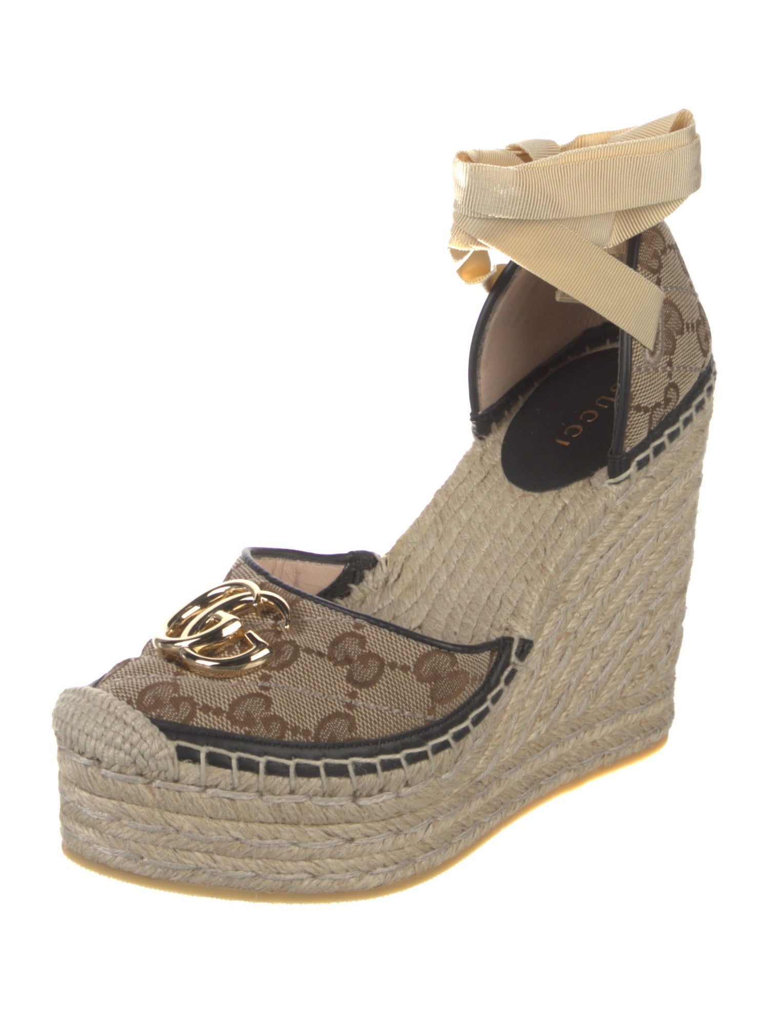 Gucci GG Canvas Marmont Espadrille Pumps w/ Tags