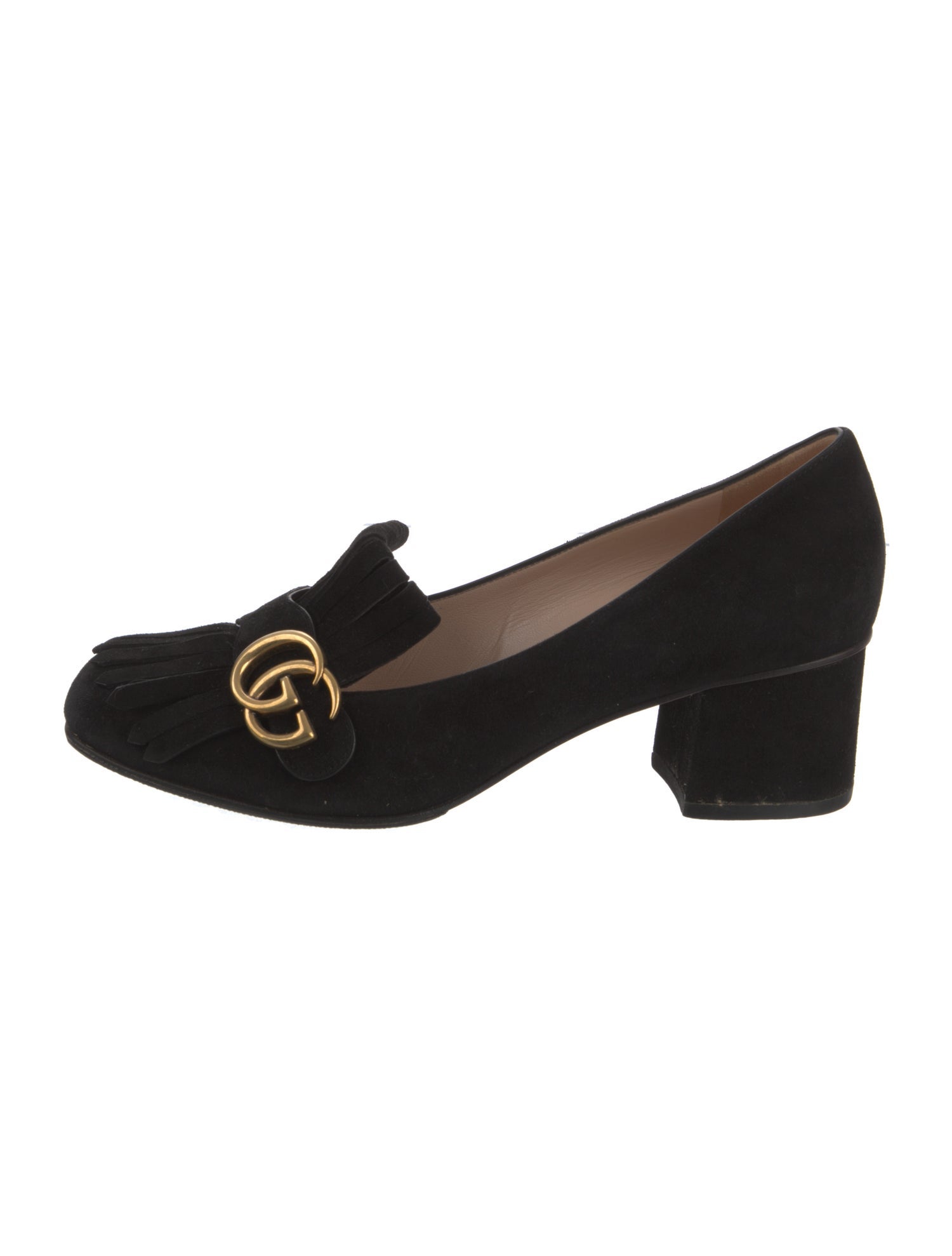 Gucci Double G Logo Suede Pumps