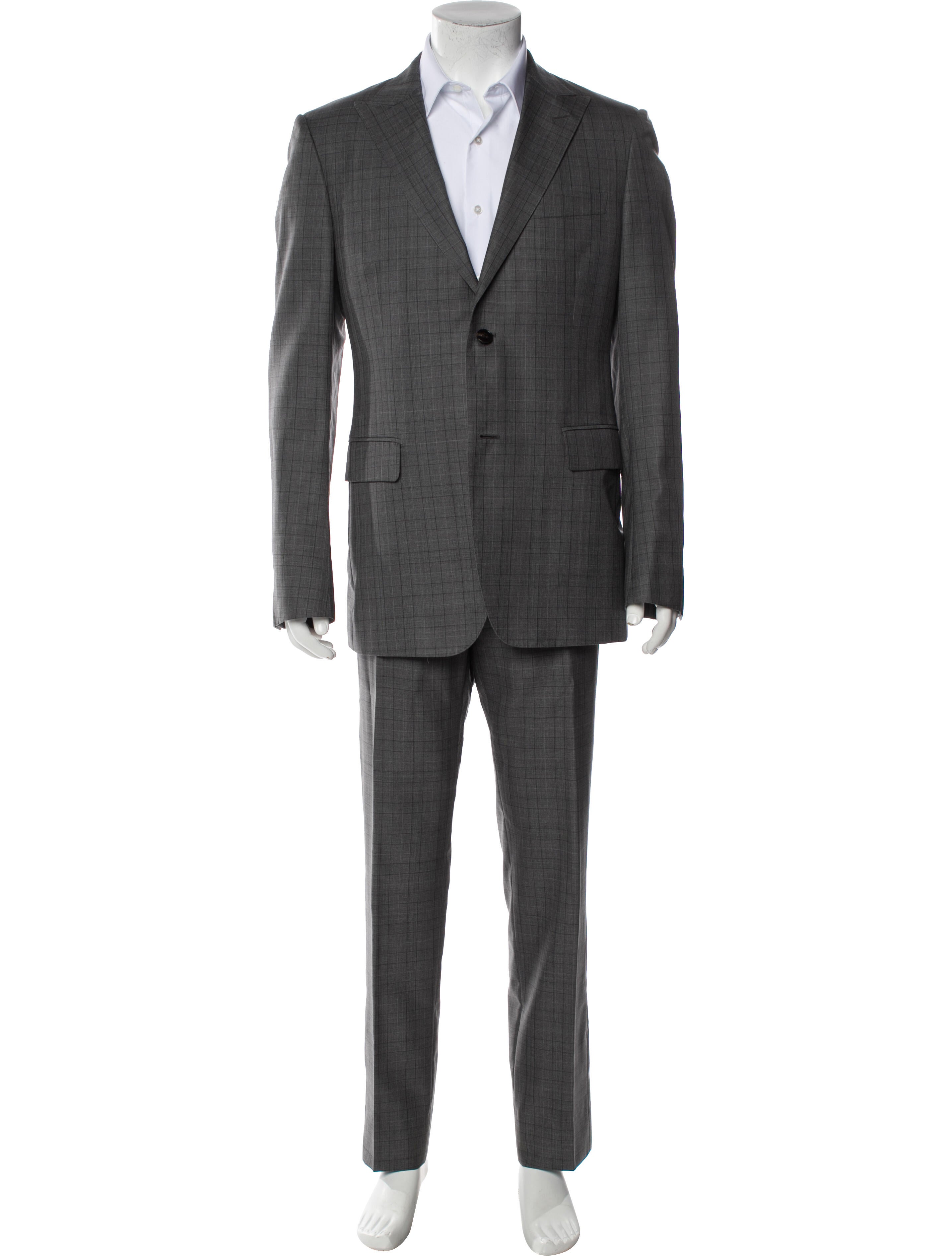 Gucci Wool Plaid Print Two-Piece Suit Vest