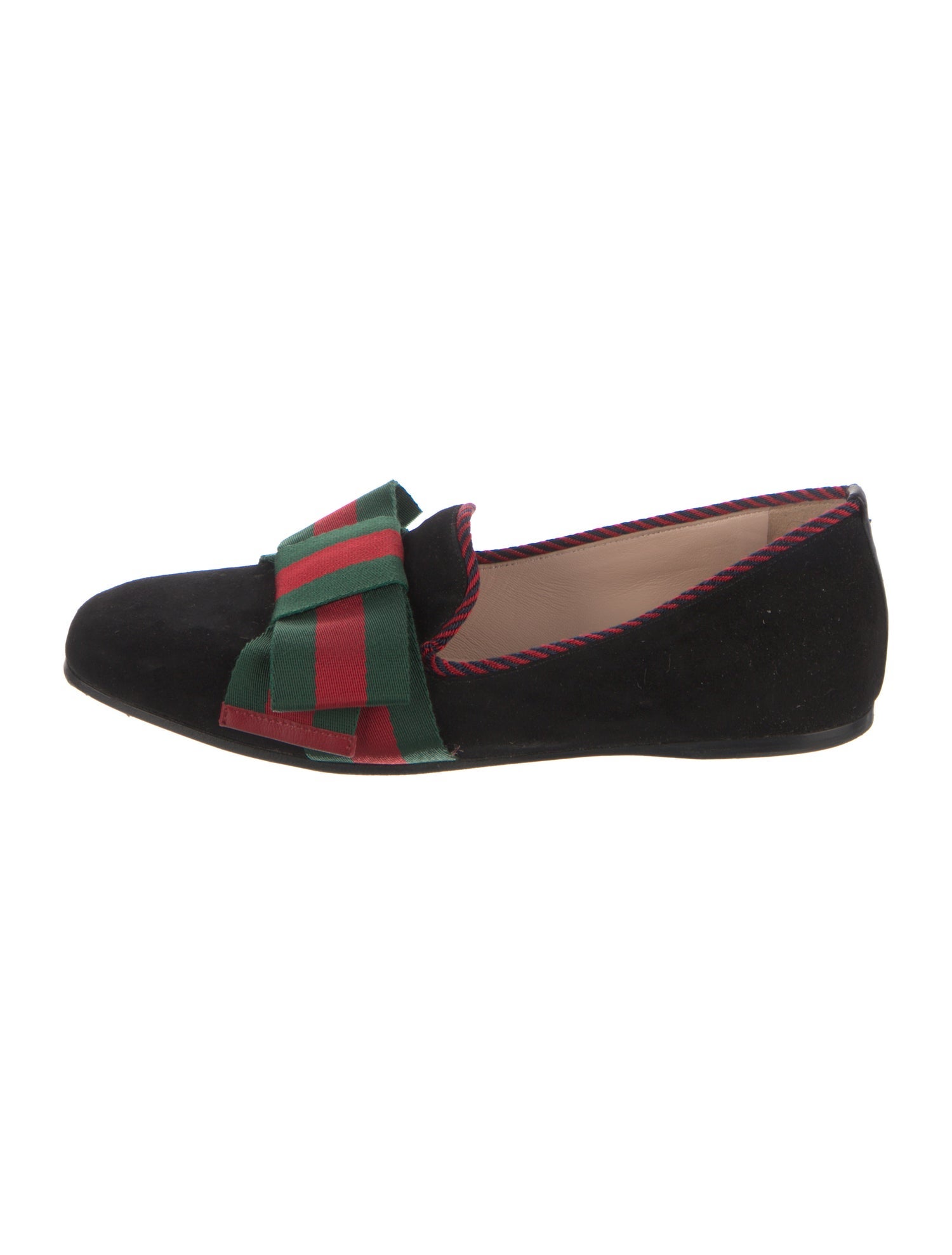Gucci Web Accent Suede Loafers