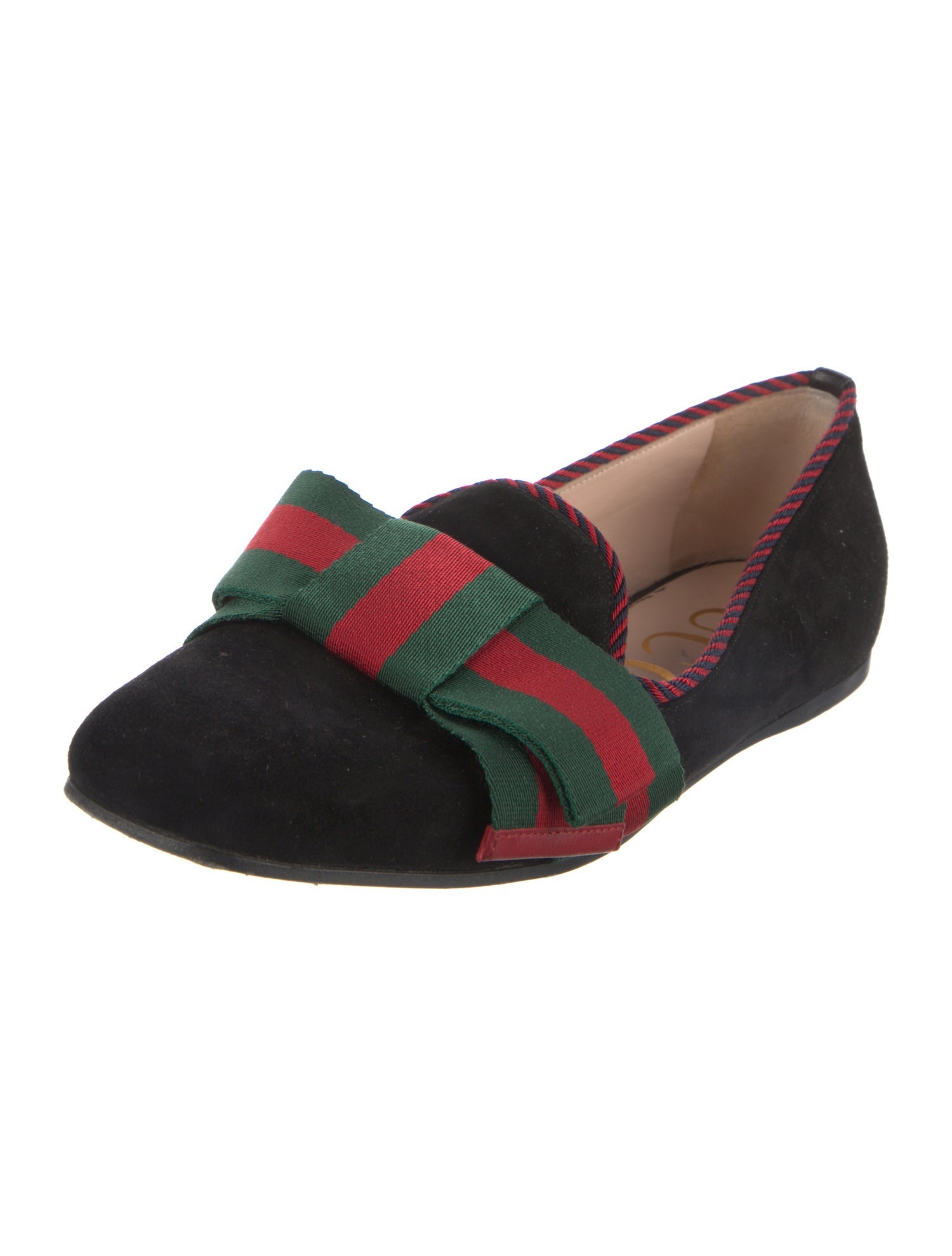 Gucci Web Accent Suede Loafers