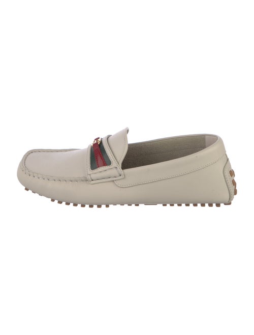 Gucci Web Accent Leather Loafers