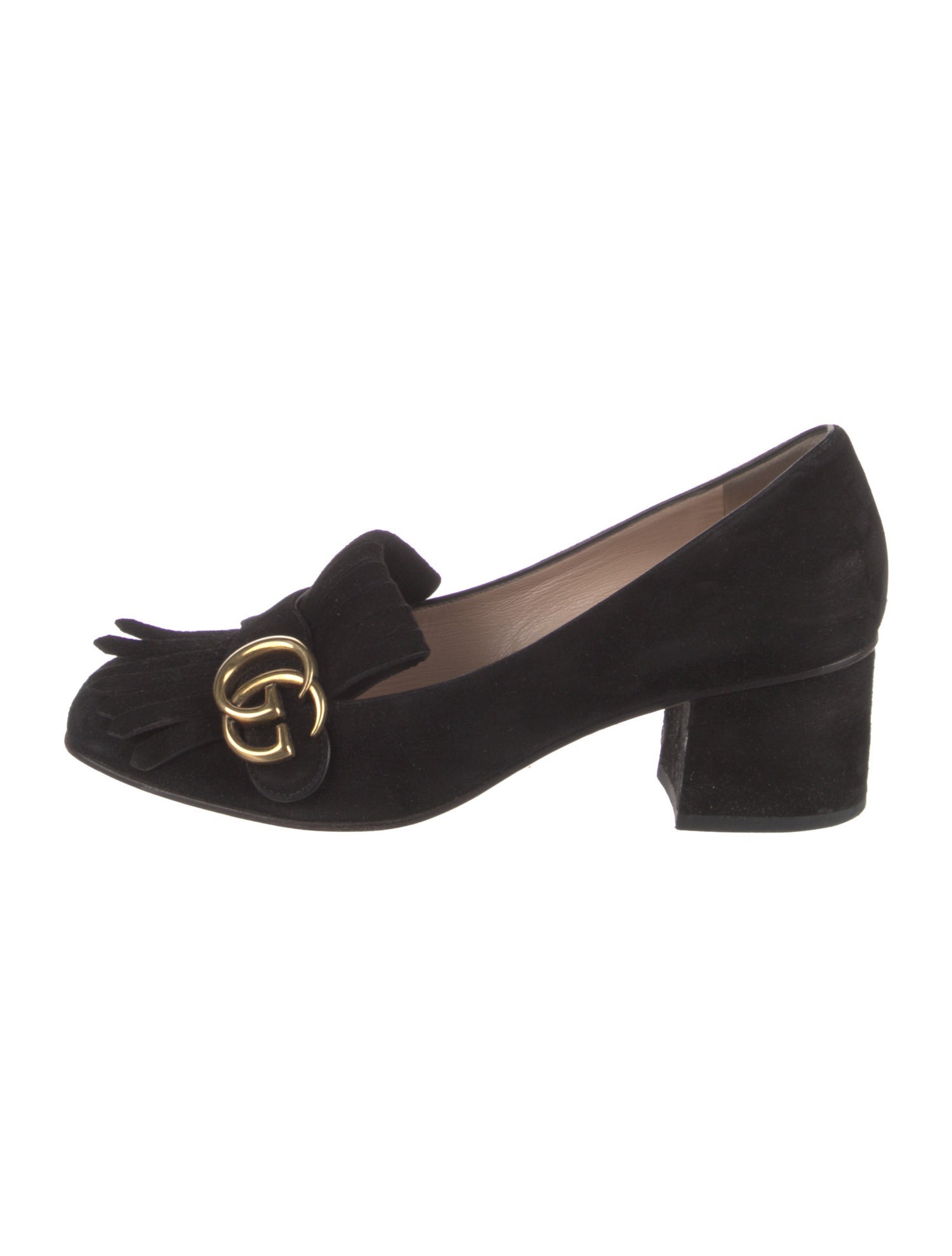 Gucci Double G Logo Suede Pumps