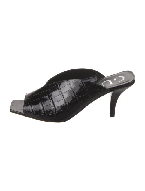 Gucci Embossed Leather Mules