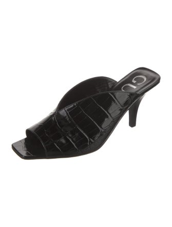 Gucci Embossed Leather Mules