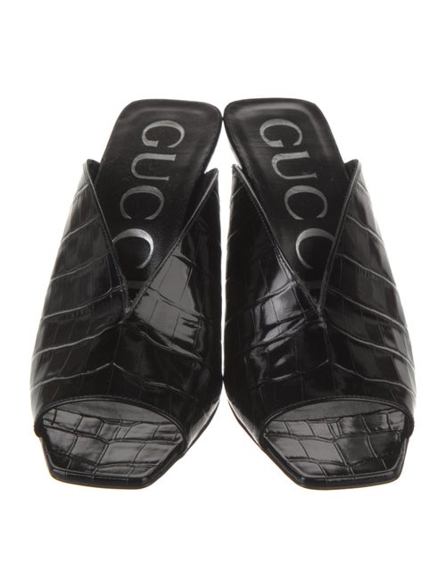 Gucci Embossed Leather Mules