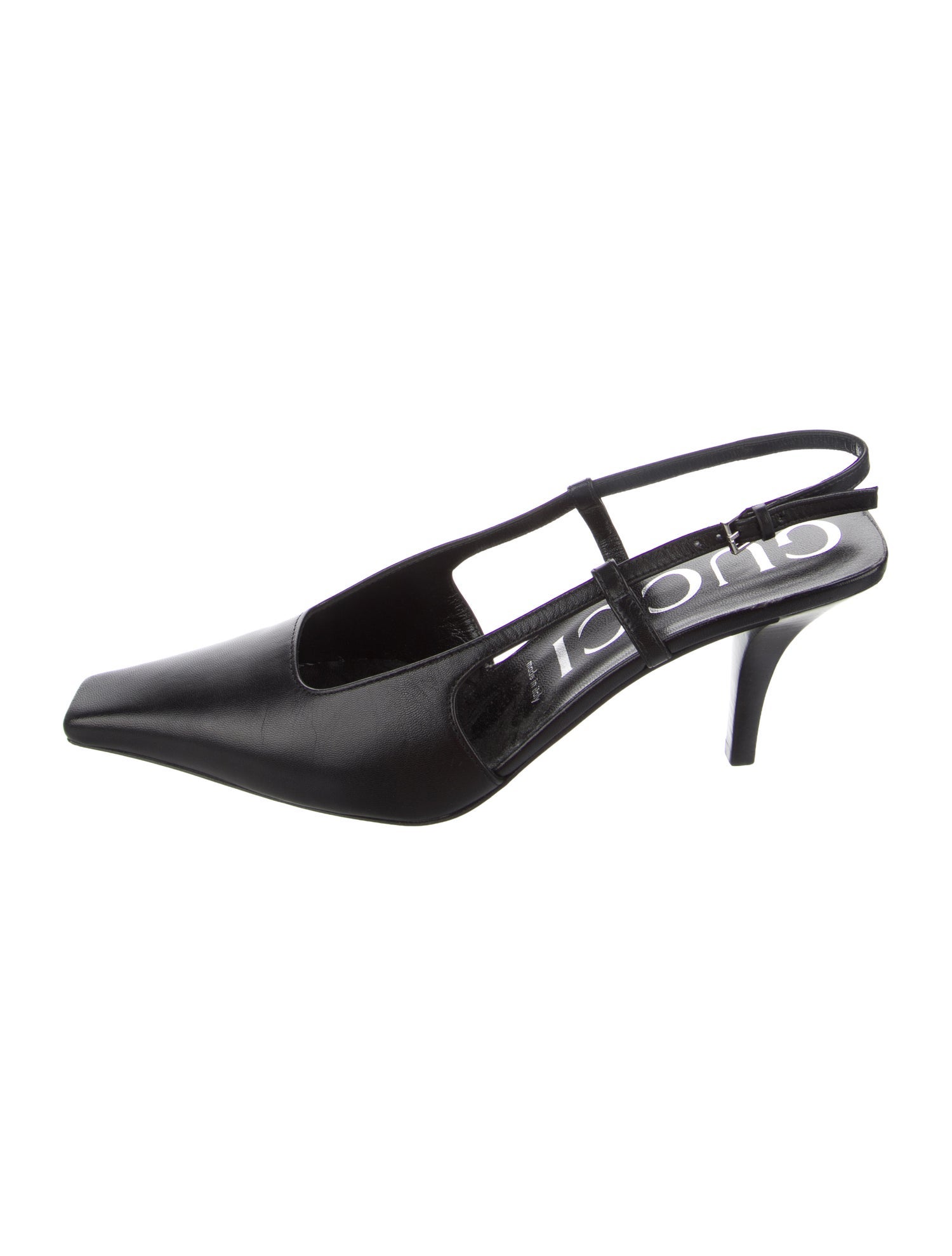 Gucci GG Crystal Leather Slingback Pumps