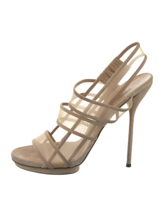 Gucci Mesh Mesh Accents Slingback Sandals