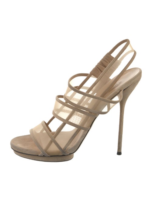 Gucci Mesh Mesh Accents Slingback Sandals