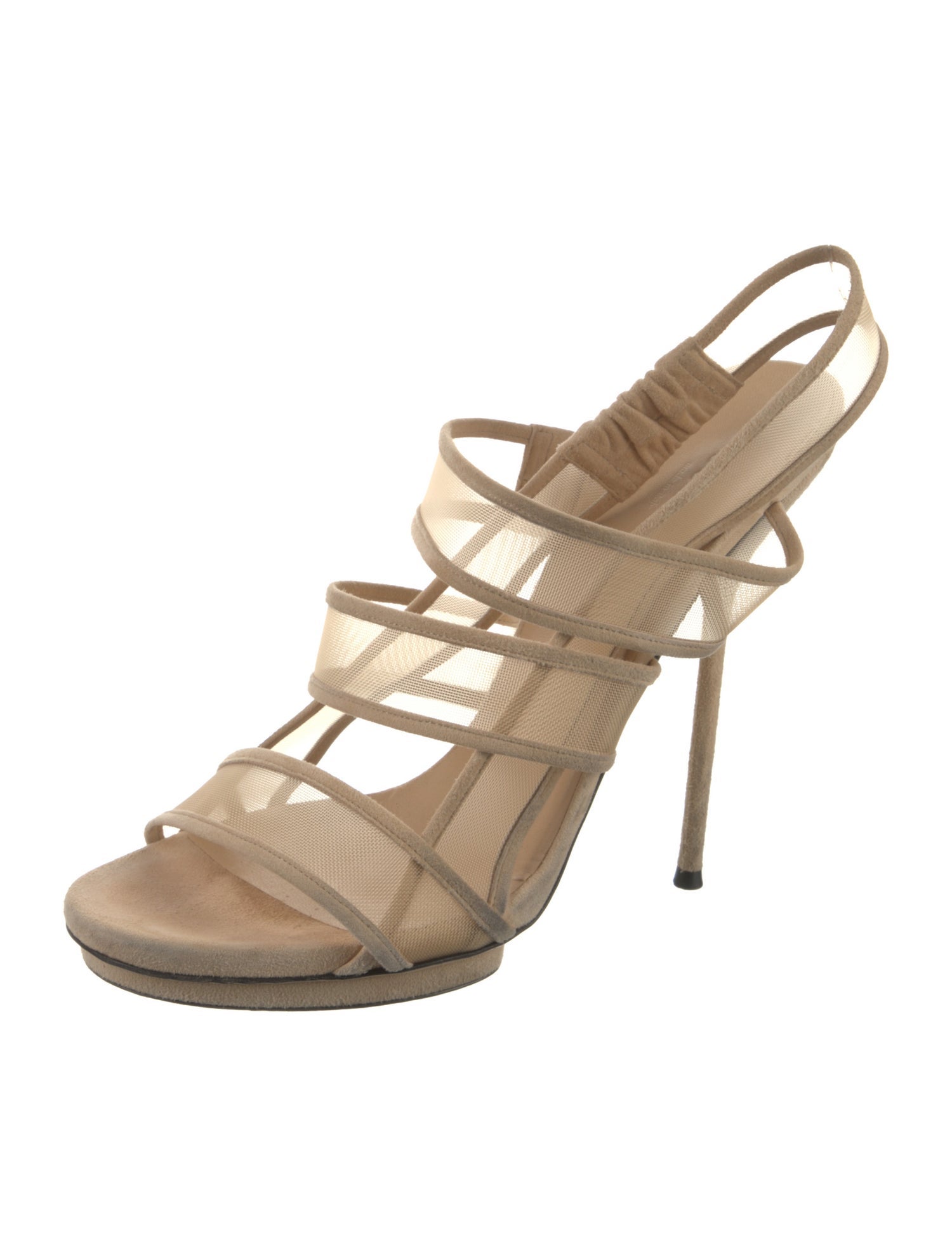 Gucci Mesh Mesh Accents Slingback Sandals