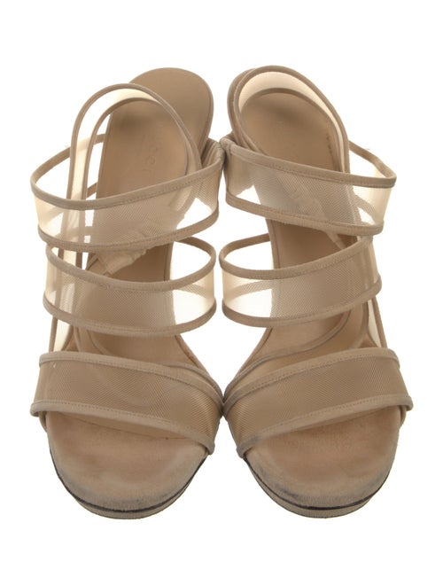 Gucci Mesh Mesh Accents Slingback Sandals