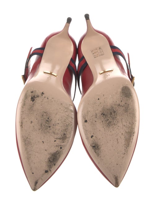 Gucci Sylvie Web Accent Leather Pumps
