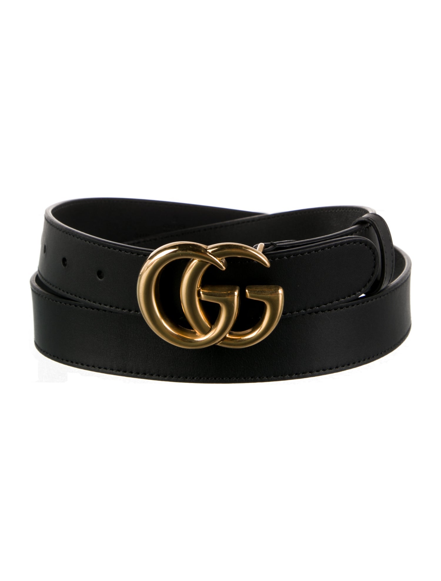 Gucci Double G Logo Leather Belt