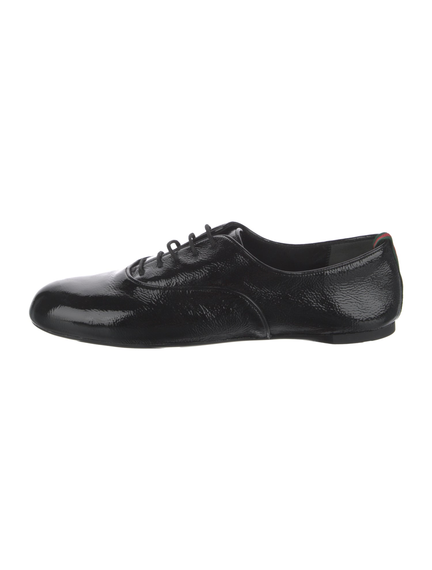 Gucci Web Accent Patent Leather Oxfords