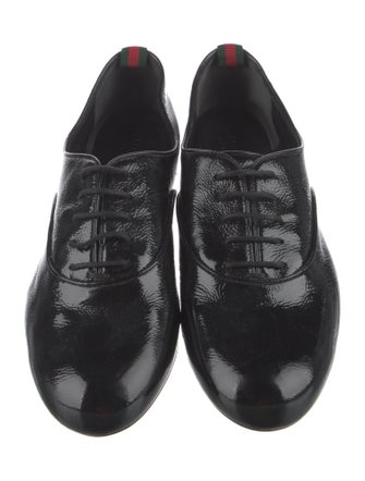 Gucci Web Accent Patent Leather Oxfords