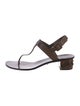 Gucci Bamboo Accent Leather T-Strap Sandals