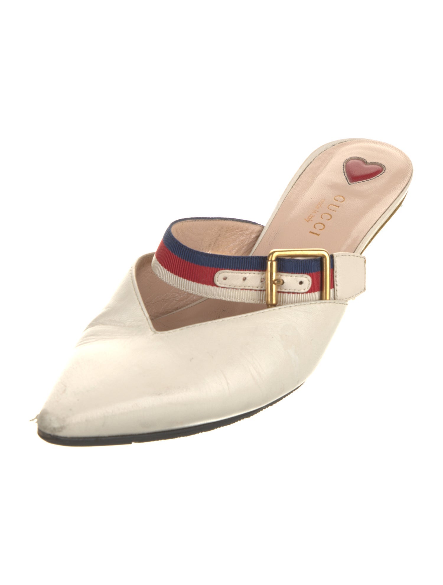 Gucci Sylvie Web Accent Leather Mules