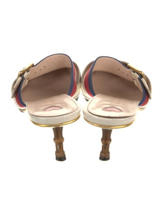 Gucci Sylvie Web Accent Leather Mules