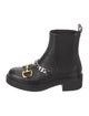 Gucci Chain-Link Accent Leather Combat Boots